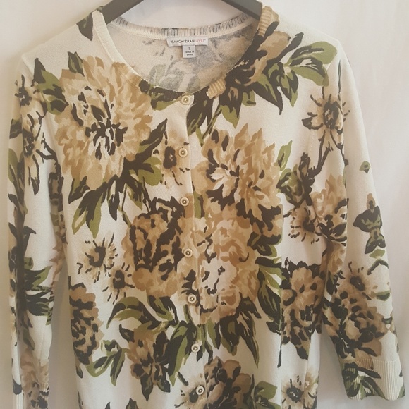 IsaacmizrahiLIVE women's cardigan floral sweater - Picture 1 of 8